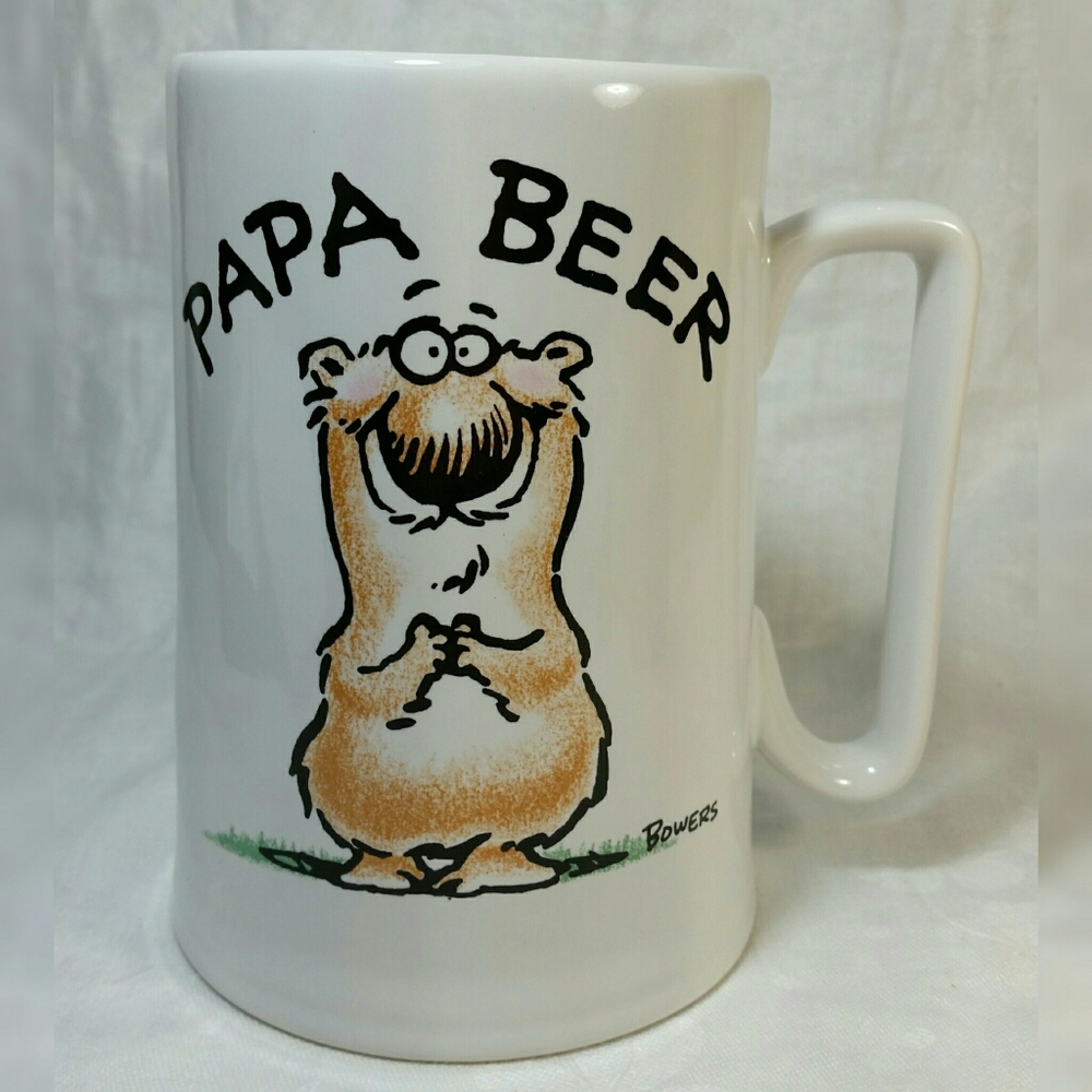 Shoebox Greetings PAPA BEER Bear MUG Bowers 20 oz